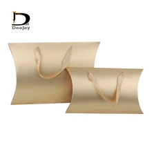 Пустой золотой подушка в виде Елки коробка или с пользовательскими металлическая наклейка с логотипом с ручкой для волос упаковки вечерние Декор пользу