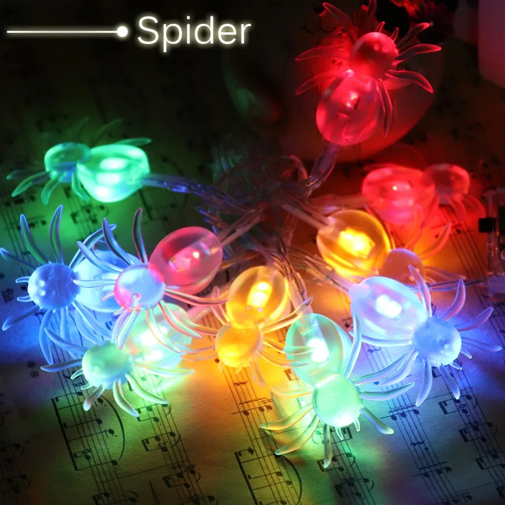 Реквизит на Хэллоуин Декоративный светильник 10 светодиодный светильник струны летучая мышь паук в форме Сказочный светильник s для рождественской вечеринки HL