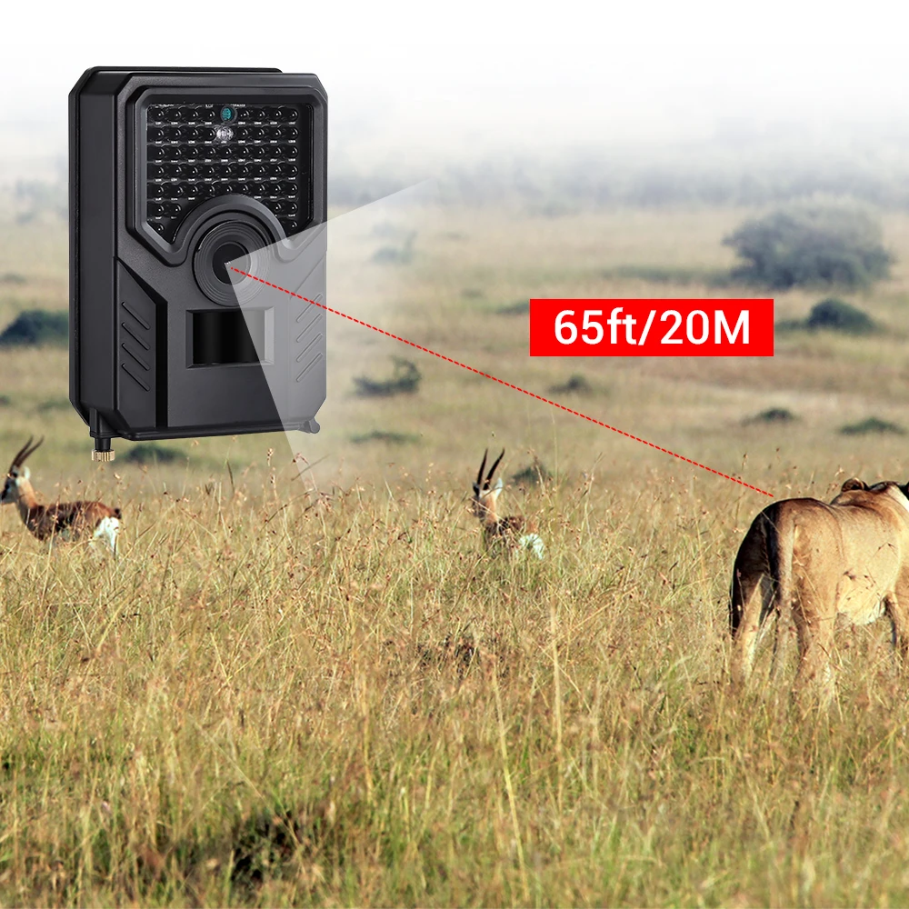 BOBLOV PR200 12MP 49 шт. ИК светодиоды камера для охоты FHD 1920*1080P 25FPS Водонепроницаемая скаутская камера для охоты черный
