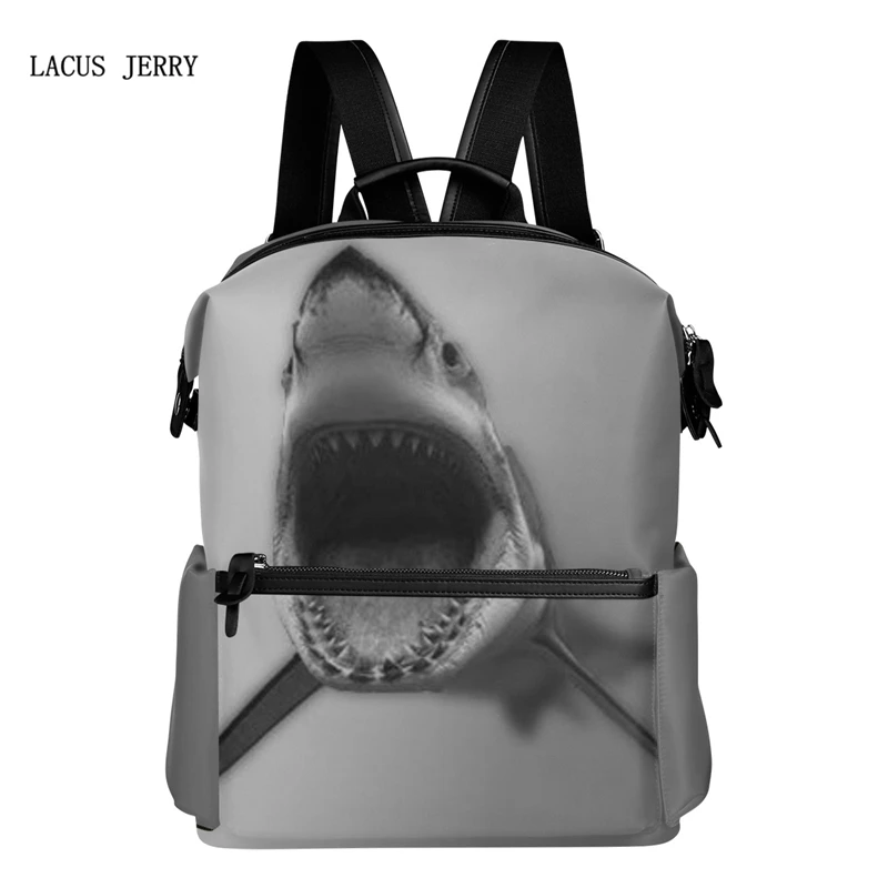 ФОТО 2017 New Cool 3D Shark Men Leisure Large Capacity Backpack Student Bags Fashion Simple Free Shipping