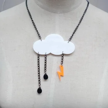 

74N Cute celebrity style cloud lightning necklace