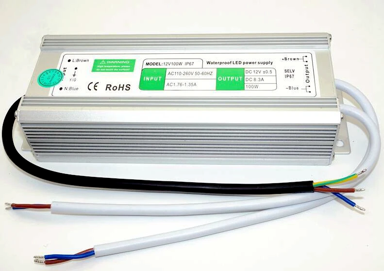 36 W étanche IP67 DC12V transformateur AC//DC Converter DEL Driver Power Supply UK