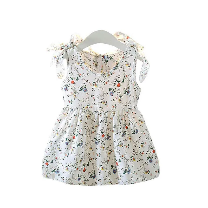 

Girls Dress Summer Girl Party Dresses Kid Princess Party Clothes Sleeveless Ribbons Bow Floral Vest Dress Princess Roupa Infanil