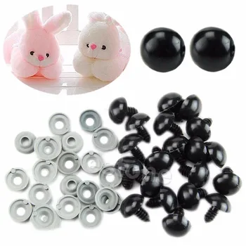 

20PCS Black Plastic Safety Eyes For Teddy Bear Dolls Toy Animal Felting 6-20mm #H055#