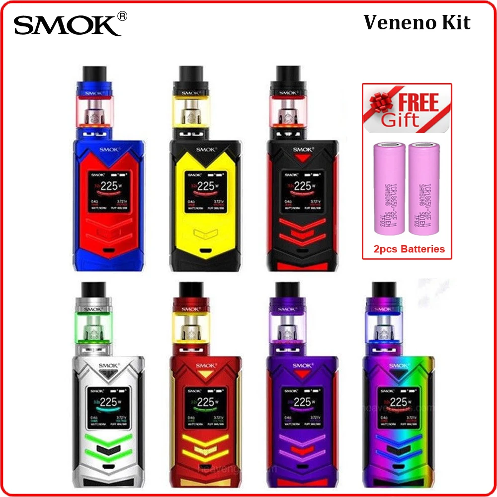 Оригинальный набор SMOK Veneno 225 Вт TC бокс мод с баком 5 мл TFV8 распылитель подсветкой
