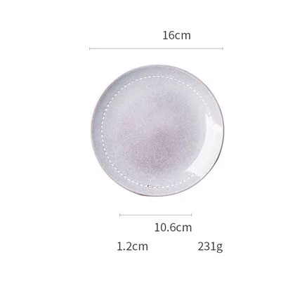 ANTOWALL 1 шт. в скандинавском стиле керамическая посуда Западный стейк паста плоская тарелка для завтрака подглазурное блюдо - Цвет: 6inch disc -purple