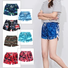 Женские пляжные шорты, летние шорты для плавания, серфинга, быстросохнущие шорты, шорты с эластичной резинкой на талии