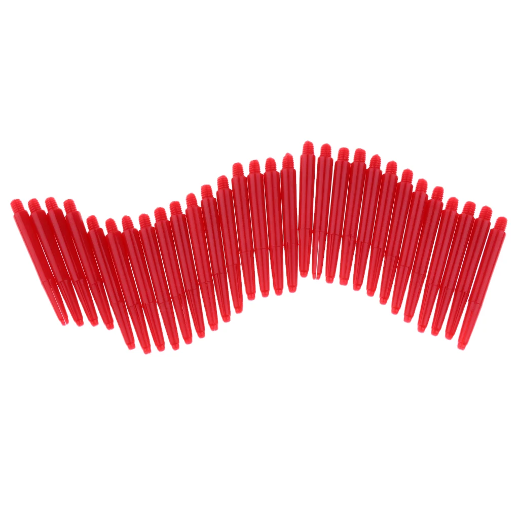 Set of 30 Nylon Dart Shafts Medium 43mm 2BA Screw Thread Durable and Lightweight Blue Black Red Color