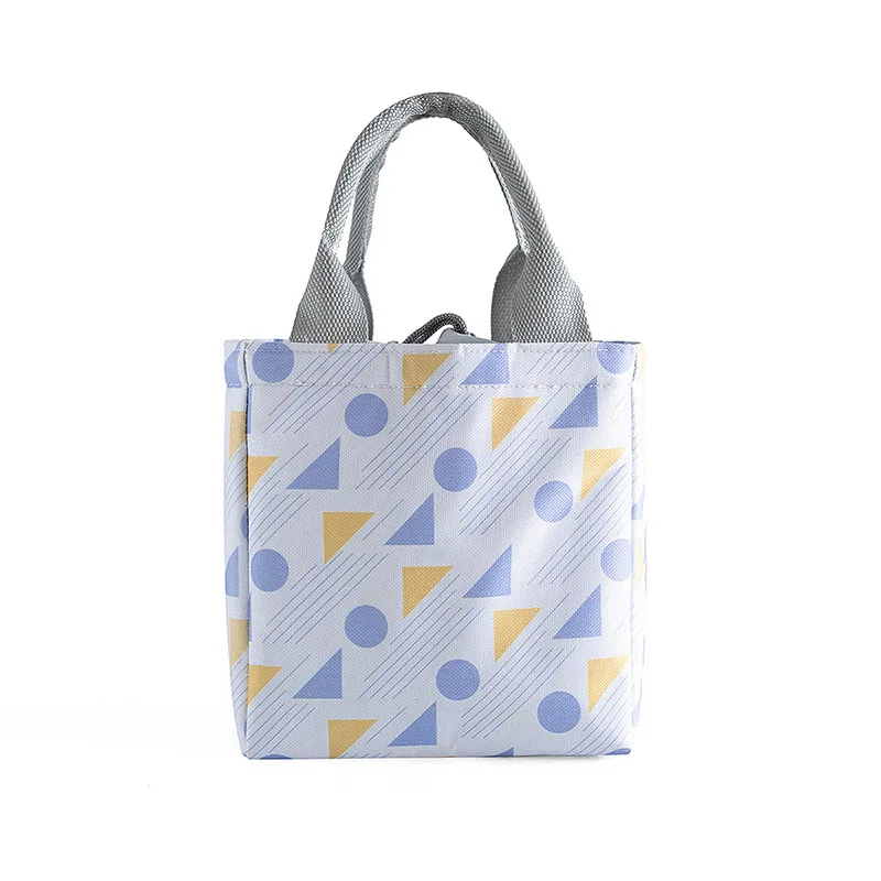 Новая детская сумка для еды с геометрическим рисунком из мультфильма, Термосумка из ткани Оксфорд, водонепроницаемая сумка для обеда, переносные сумки для мам - Цвет: COLOR 4