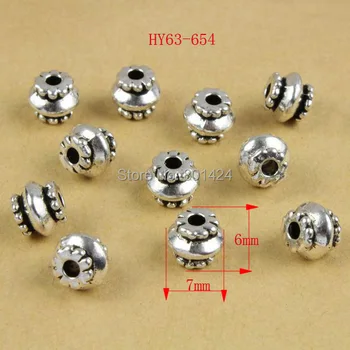 

free shipping 70pcs 63-654 zinc alloy tibetan bead fit 7mm metal beads spacer beads making for jewelry