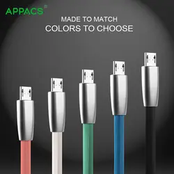 APPACS 3D Micro USB кабель 2.4A цинковый сплав микро кабель для Galaxy быстрое зарядное устройство кабель для Xiaomi для huawei мобильный шнур для телефона