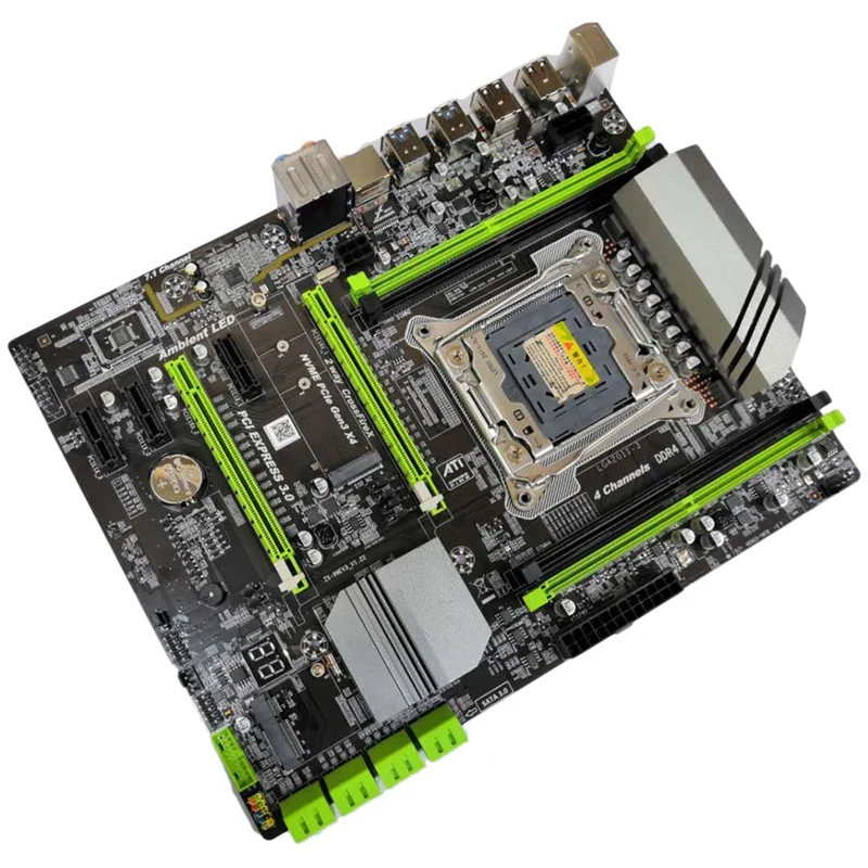 X99 LGA2011-3 Motherboard for Intel I7 E5 4-Channel DDR4 2133/2400/2800 32G RAM,NVME SSD M.2,SATA2.0,USB3.0,PCIE16X slots