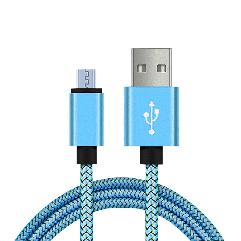 Кабель Micro USB для быстрой зарядки 1/2/3 м USB кабель с нейлоновой оплеткой провод для samsung sony Xiaomi Android телефона передачи и синхронизации данных Зарядное устройство кабель смартфон - Цвет: Синий