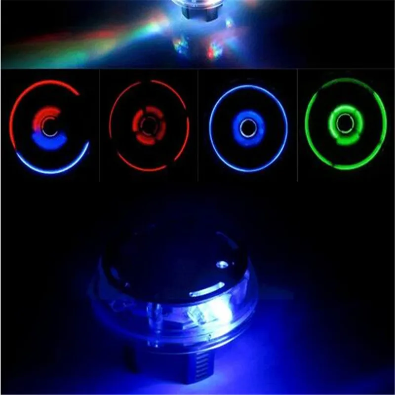 60pcs/lot Car Style Solar Energy Flashing Discoloration 12pcs Led Wheel