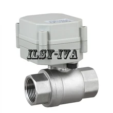 AC/DC 9~ 24V Нержавеющая сталь 3/" электрический шаровой кран, DN20 2-ходовой моторизованный шаровой клапан