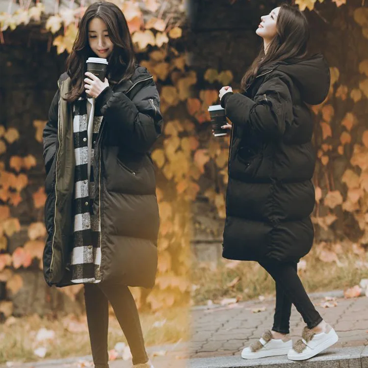 

New Thick Warm Womens Winter Jackets Down Cotton Hooded Jacket Coat Long Overcoat Windbreaker Parka Outwear Doudoune Femme