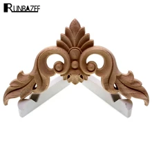 RUNBAZEF Wood Carving Flower of European Furniture Door Small Home Decoration Crafts Figurines Miniatures Accessories