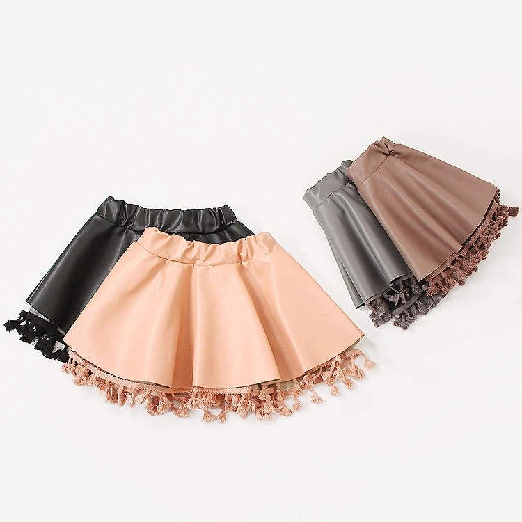 5150 PU Leather Baby Girls Tutu Toddler Skirts Princess Party Girls