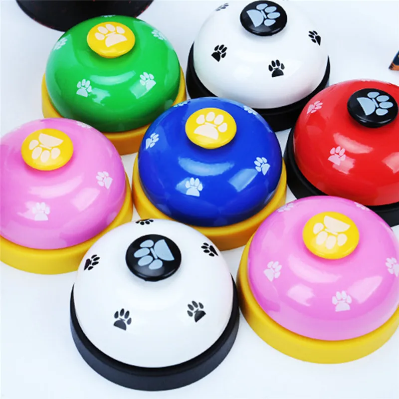 Stainless steel plastic Pet Training Dogs Bell Metal bell Creative Painting Call Bell for pet dog Pet toysTraining