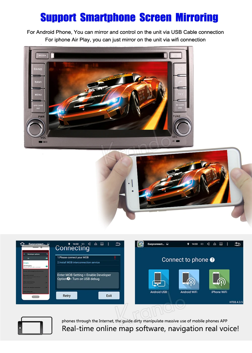 Excellent Krando 6.2" Android 9.0 car navigation multimedia system for Hyundai H1 2007-2012 audio radio gps dvd player WIFI 3G DAB+ 4