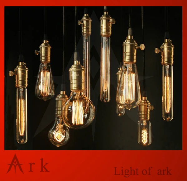 Buy 2PCS Brass E27 socket Vintage line hanging bulb