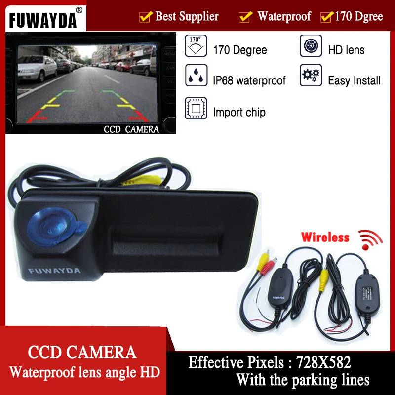 Беспроводная камера заднего вида для Skoda Roomster Fabia Octavia Yeti superb Audi A1 HD ccd ручка