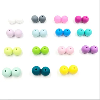 

10Pcs Natural Silicone Beads Round 15MM Chew Nursing Beads Charm Necklace Pendant BPA Free Baby Teething Teether Toys