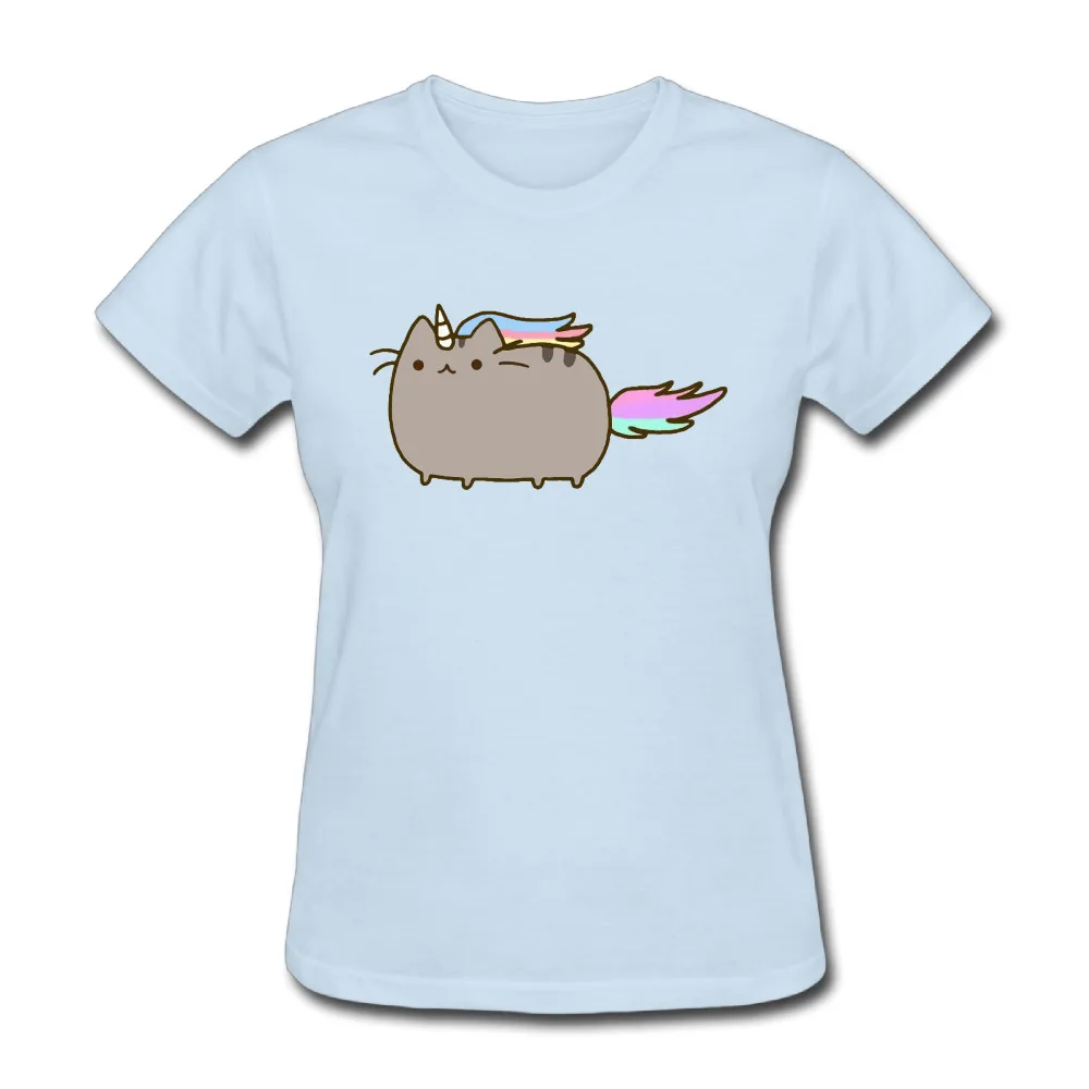 Official Pusheen Cat T-shirt Crop Top meowgical Rainbow drôle LONDON Blanc Rose 