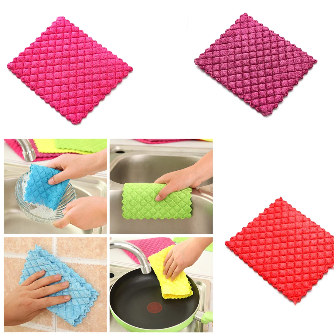 Buy Best High efficient Anti Greasy color dish cloth