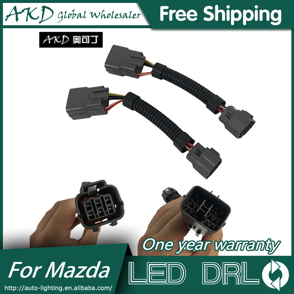 

AKD Car Styling Head Lamp adapter for MAZDA 6 mazda6 ATENZA Headlights LED Headlight plug and play wire connector