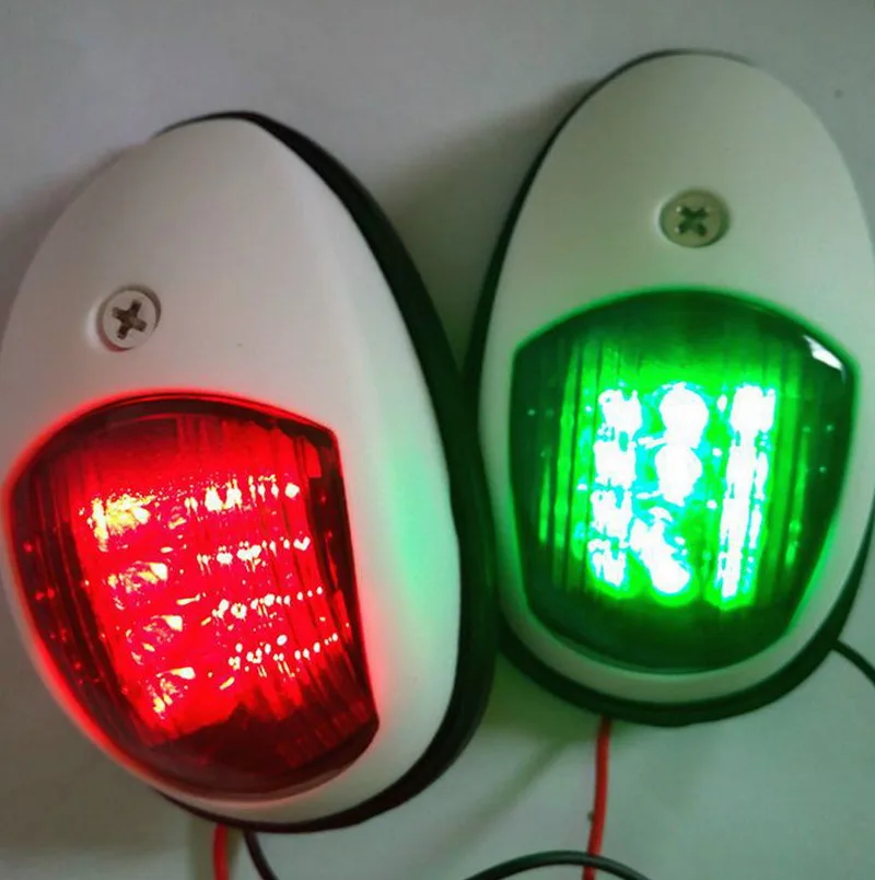 1 пара Водонепроницаемая пластиковая ABS навигации световая сигнальная лампа красный зеленый Универсальный светодиодный светильник 12 V для