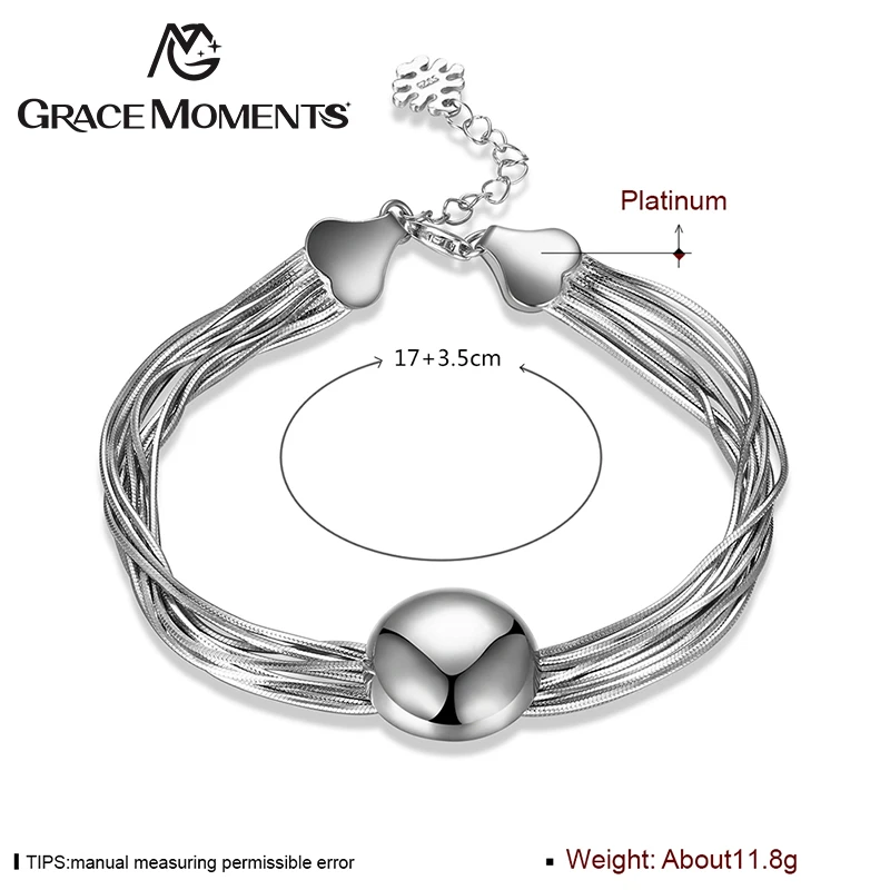 GRACE MOMENTS New Arrival Genuine 100 925 Sterling Silver Simple Clear