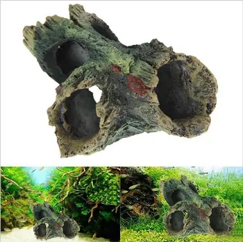 

Aquarium Decoration Resin Mountain View Fish Play Tree House Hole Cave For Fish Tank Aquarium Ornament Landscaping Decoration