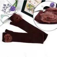 MUQGEW Women Fingerless Knitted Gloves Arm Warmer Winter Gloves Arm Warmer cotton Fashion clothing accessories