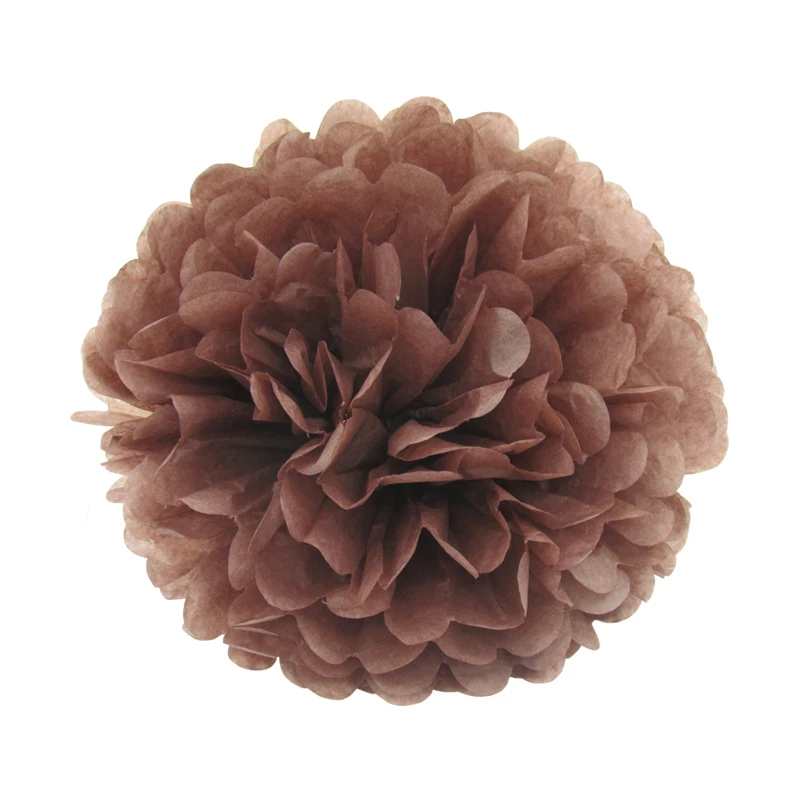 10-pieces-per-lot-brown-or-coffee-color-Tissue-Paper-Pom-Poms-DIY-Paper-Flower-Themed