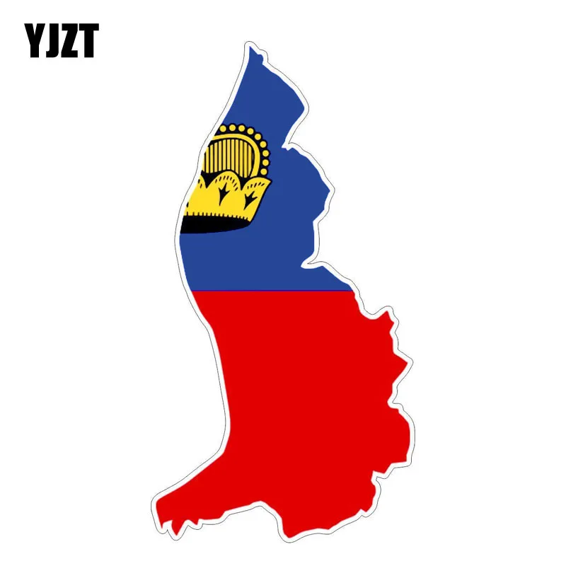 

YJZT 7.4CM*14.3CM Accessories liechtenstein Car Sticker Flag Map PVC Window Decal 6-1240