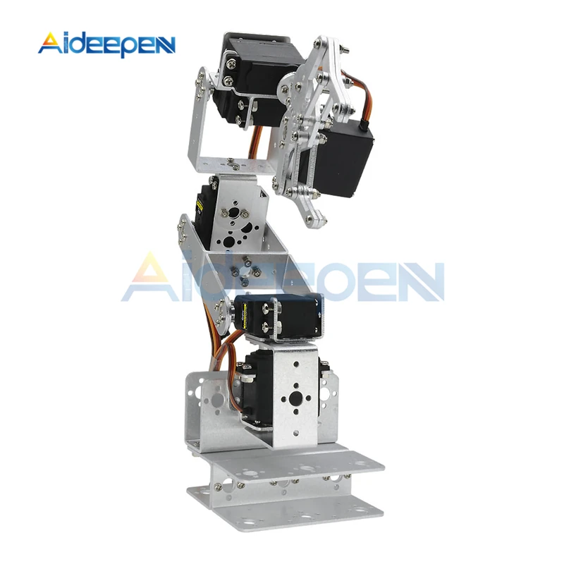 1Set ROT3U 6DOF manipolatore in alluminio braccio robotico meccanico morsetto robotico artiglio giocattoli manipolatore meccanico per Arduino - immagine 4