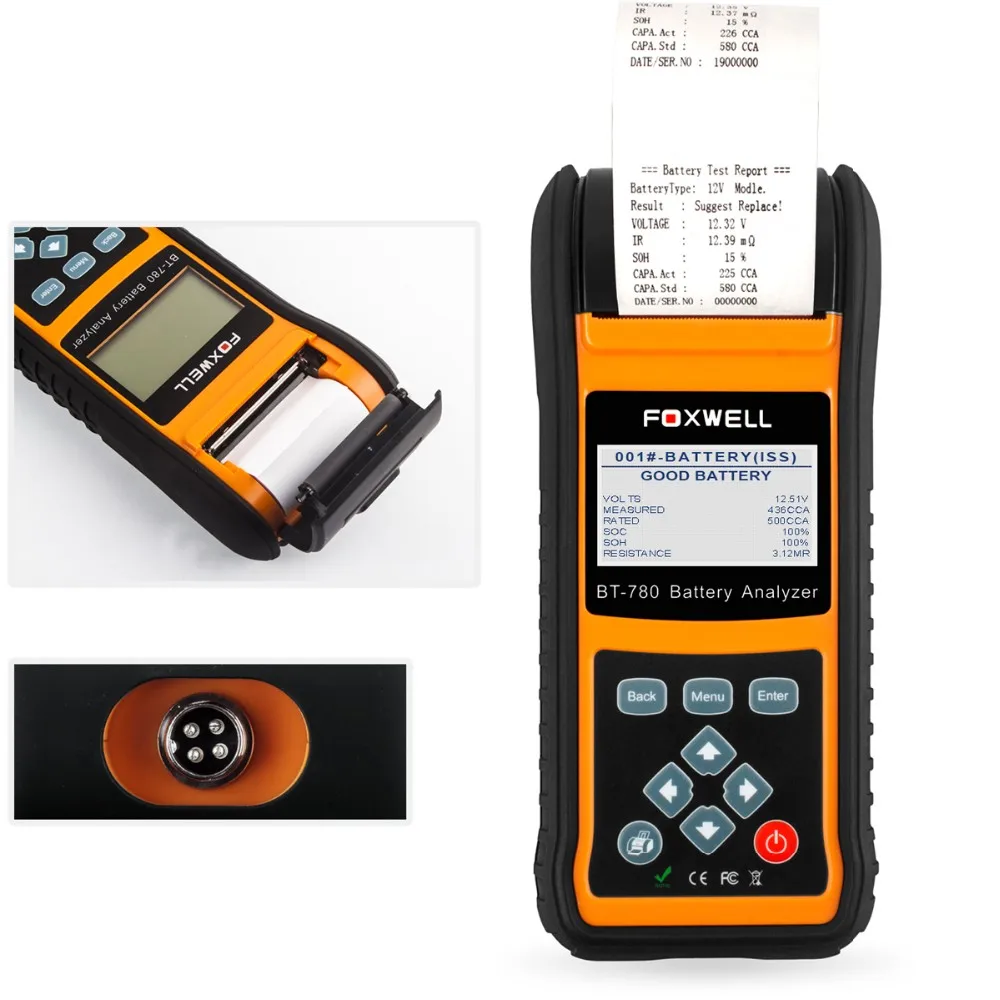 Оригинальный тестер автомобильных аккумуляторов Foxwell BT780 12 В обнаружитель