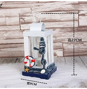 Средиземноморский стиль украшения деревянные ручной работы украшения творческий романтический ветер светильник подсвечник - Цвет: Life buoy