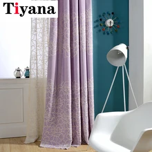 Tiyana рустикальная Роза вышивка льняные фиолетовые шторы для гостиной индивидуальный заказ жалюзи розовые тепловые шторы для спальни HP064D2