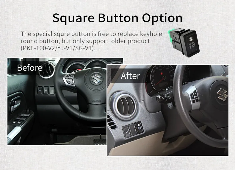 Fuzik Keyless Go Smart Key Автозапуск с дистанционным управлением запуска кнопочный для Suzuki SX4 Alto Grand vitara Swift