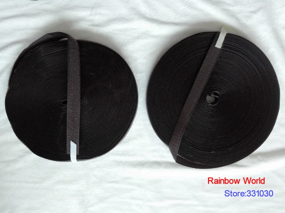 6 Dark Brown Fastener Magic Tape with Hook Loop stick fabric bags