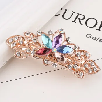 

9cm 1pc Beauty Women Fashion Hair Clip Leaf Crystal Rhinestone Barrette Hairpin Headband hair accessories