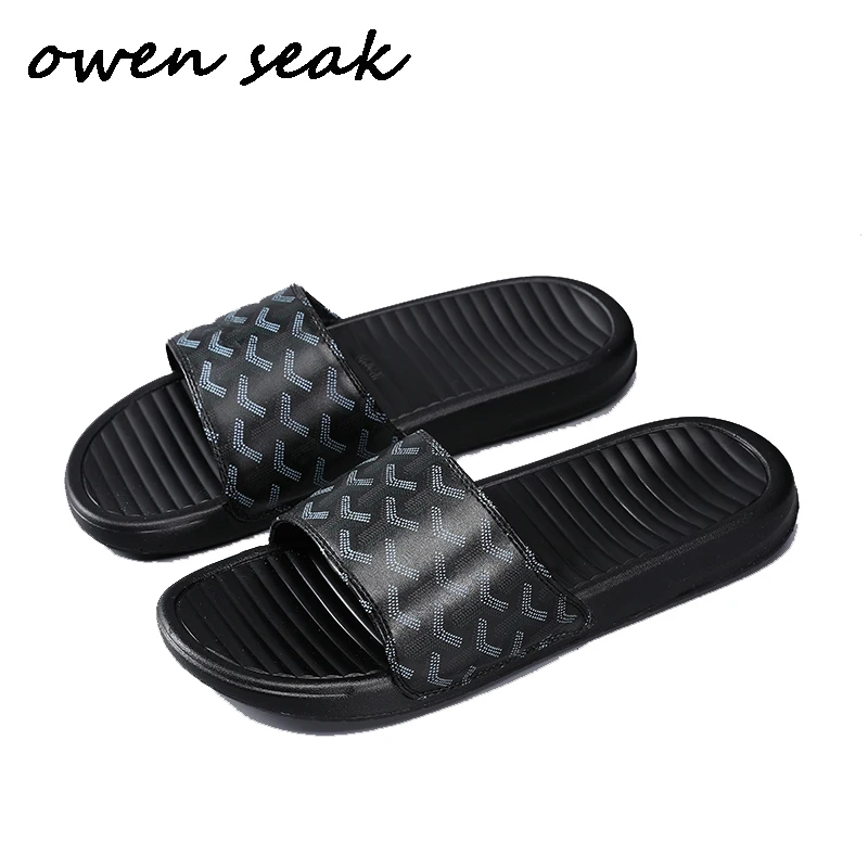 

Owen Seak Men Casual Slippers Rome Gladiator Flip Flops Luxury Men Outside Summer Sandals Black Slippers