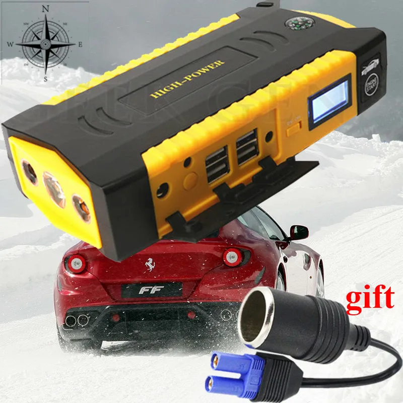 

High Capacity Car Jump Starter Portable 16000mAh Starting Device Power Bank 600A Car Battery Charger Booster