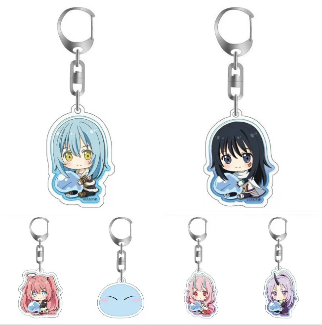 

Anime Cute Keychain That Time I Got Reincarnated as a Slime Cosplay Key Ring Props Rimuru Tempest Keyring Cartoon Ornament Gift