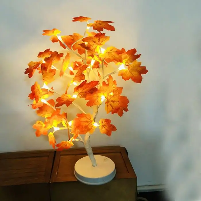 Светодиодный осенний светильник из кленового дерева, декоративные рождественские фонарики для дома MJJ88