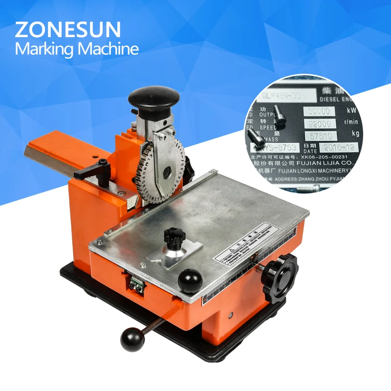 ZONESUN машина для тиснения 1 Шестерня для ручного стального ярлыка инструмент для гравировки