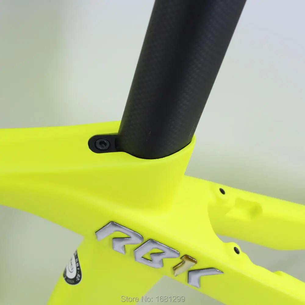 Perfect Newest matt bright yellow 700C Road bike T1100 3K full carbon fibre bicycle frame carbon fork+seatpost+clamp+headsets Free ship 3