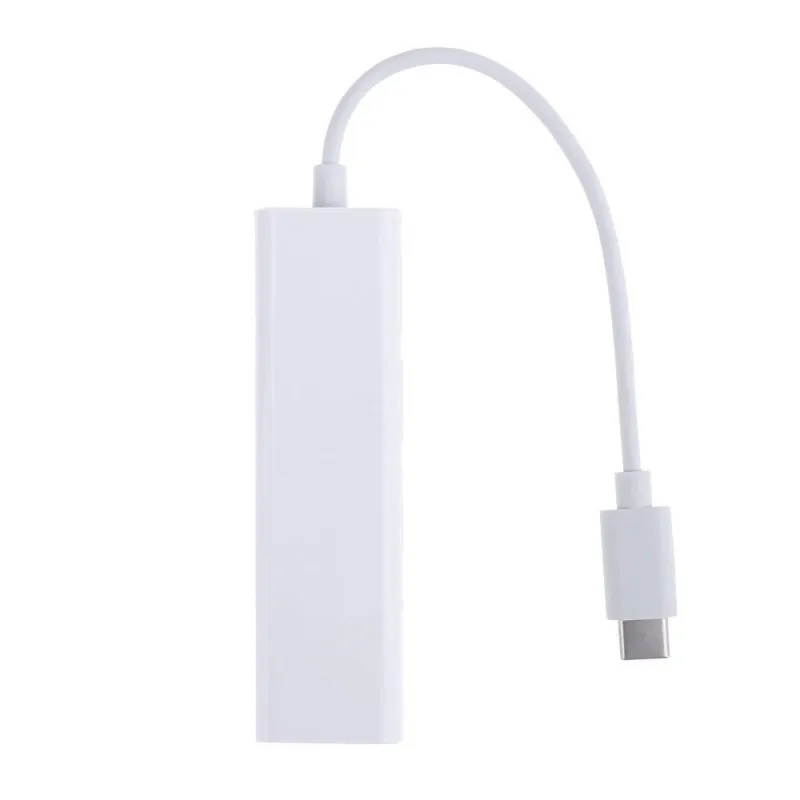 

1Pc USB-C USB 3.1 Type C Male to USB RJ45 Ethernet Lan +3x USB Ports Adapter Spliter For Apple Macbook Air Phone Adapters